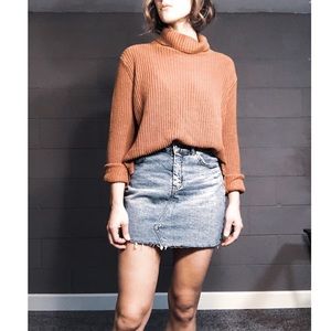Burnt orange knit turtle neck